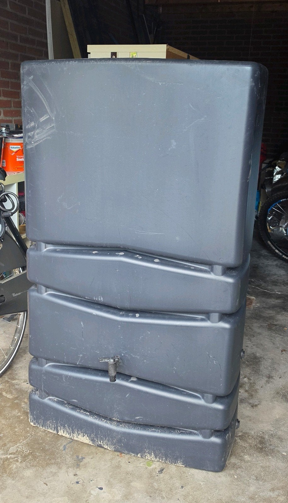 Waterform regenton Aqua Tower -  350 Liter - Antraciet, Tuin en Terras, Ophalen, Kunststof, Met kraantje, 150 liter of meer