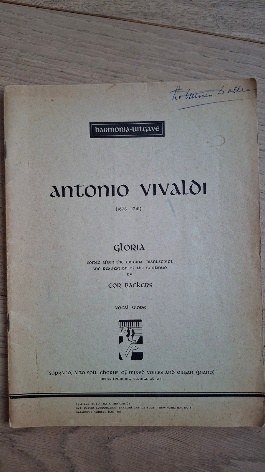 Bladmuziek voor koor en orkest van Gloria van Vivaldi, Ophalen of Verzenden, Gebruikt, Artiest of Componist, Piano