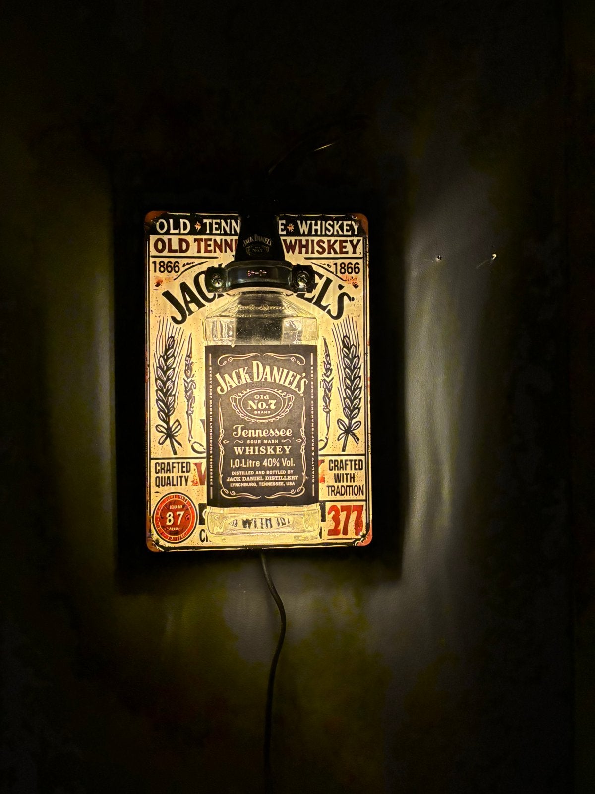Jack Daniel’s Wandlamp, Met schakelaar, Glas, Wandlamp, Meerkleurig