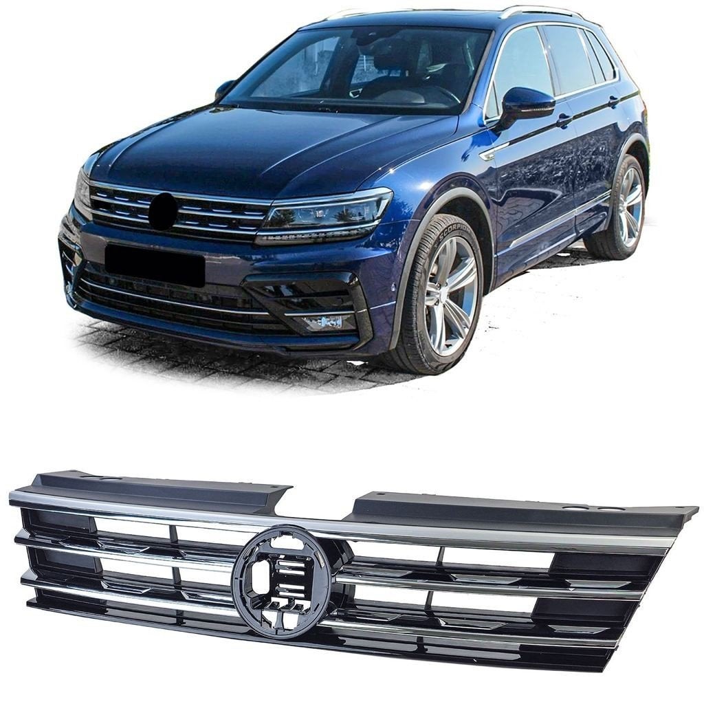 Sport Grill Voor Volkswagen Tiguan II Glans Zwart Chrome, Verzenden, Automotive Parts, A.parts@hotmail.nl, Trasmolenlaan 12 3447 GZ Woerden