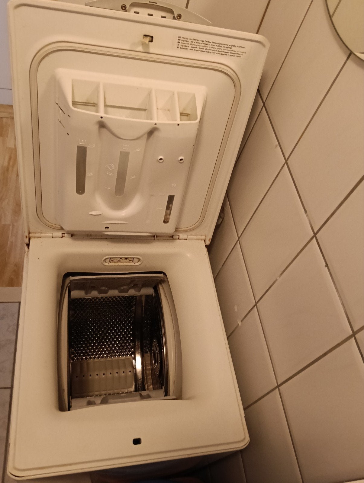Wasmachine bovenlader aeg., Witgoed en Apparatuur, Wasmachines, 4 tot 6 kg, Ophalen, 1200 tot 1600 toeren, 85 tot 90 cm