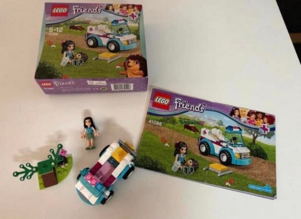 LEGO Friends Dierenambulance 41086 met Mia en egel, Ophalen of Verzenden, Gebruikt, Overige merken