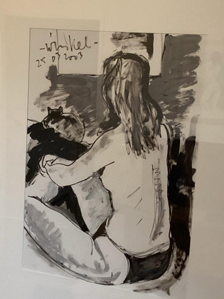 Arien Winkel Gouache in lijst 65x85cm, Ophalen
