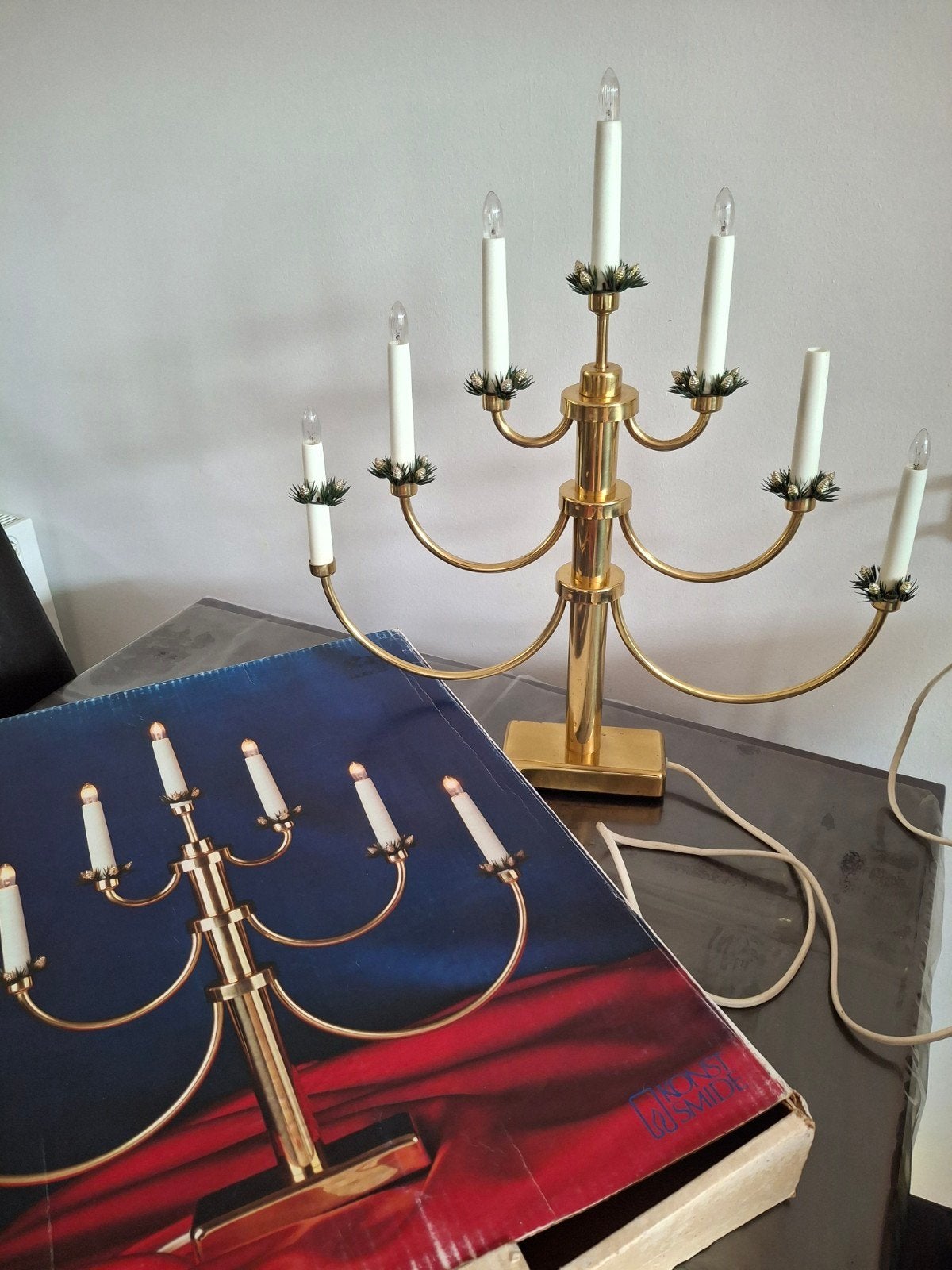 Mooie Konstsmide kandelaar  - In originele doos, Diversen, Kerst, Ophalen, Gebruikt
