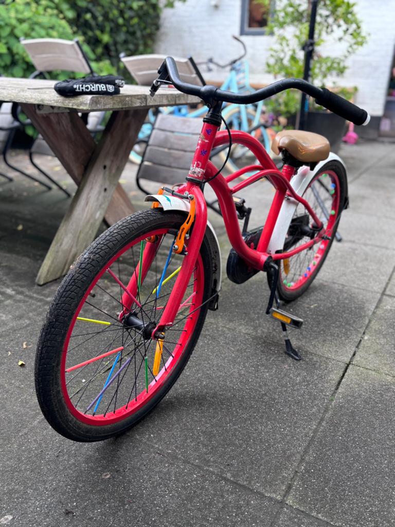 Mooie rode 24 inch kinderfiets, Ophalen, Terugtraprem, Staal, Cruiser
