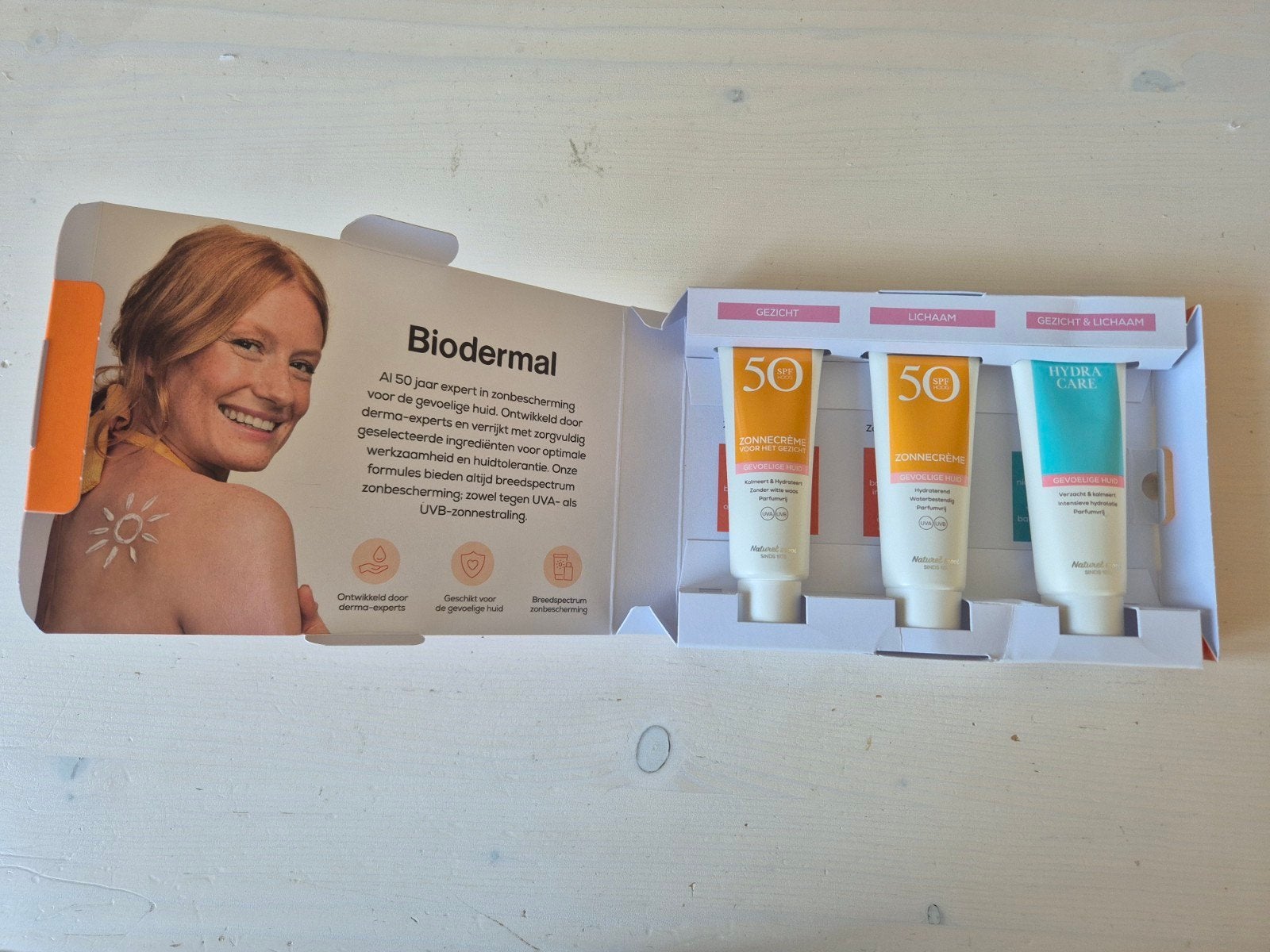 Biodermal Zonnecrème & Hydra Care Set SPF 50, Sieraden, Tassen en Uiterlijk, Uiterlijk | Lichaamsverzorging, Ophalen of Verzenden