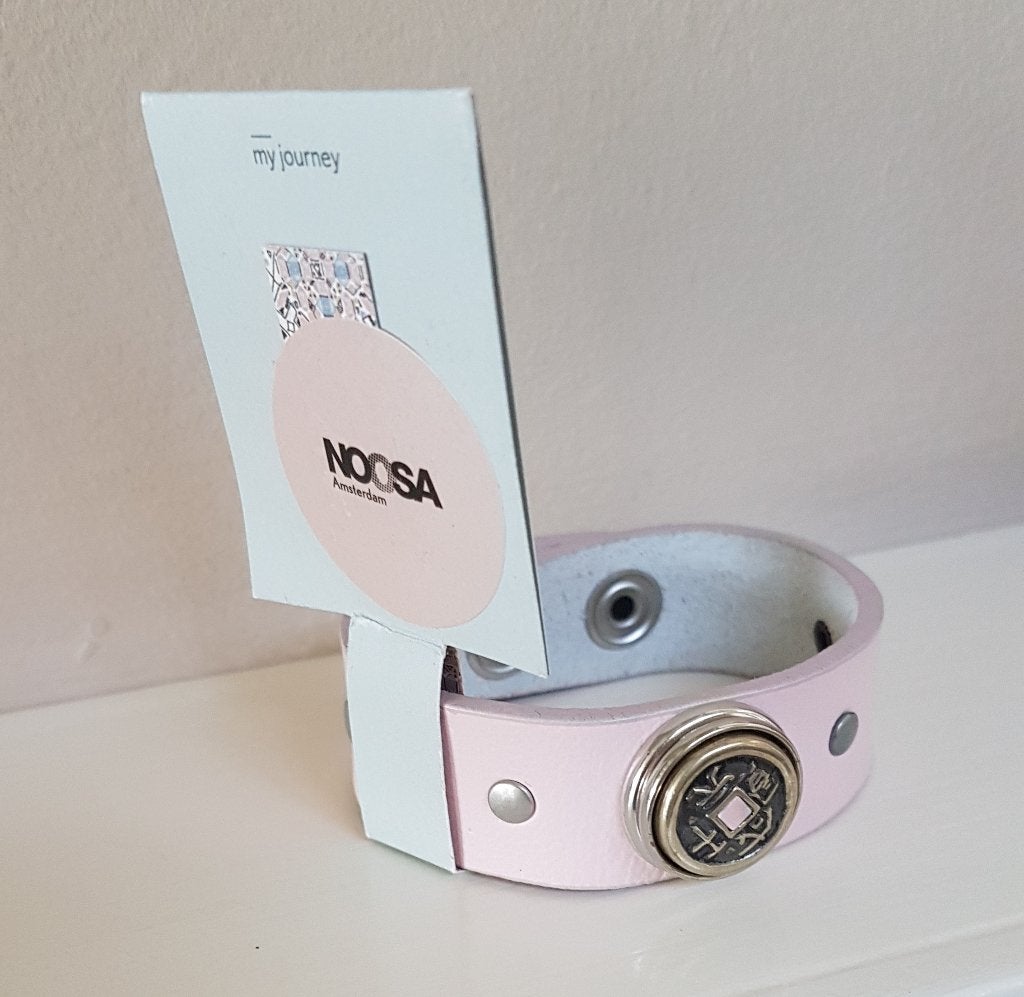 NOOSA Armband Daisy silver studs blush Pink Limited Edition, Verzenden, Nieuw, Leer, Roze