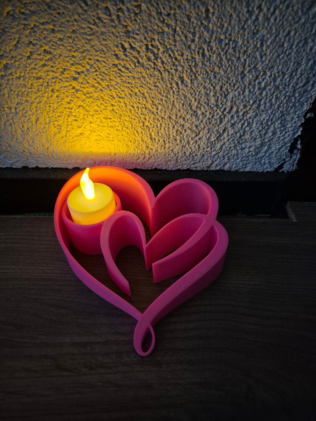 roze hartjes kaars houder, Kunststof, Waxinelichthouder, Nieuw, Ophalen of Verzenden
