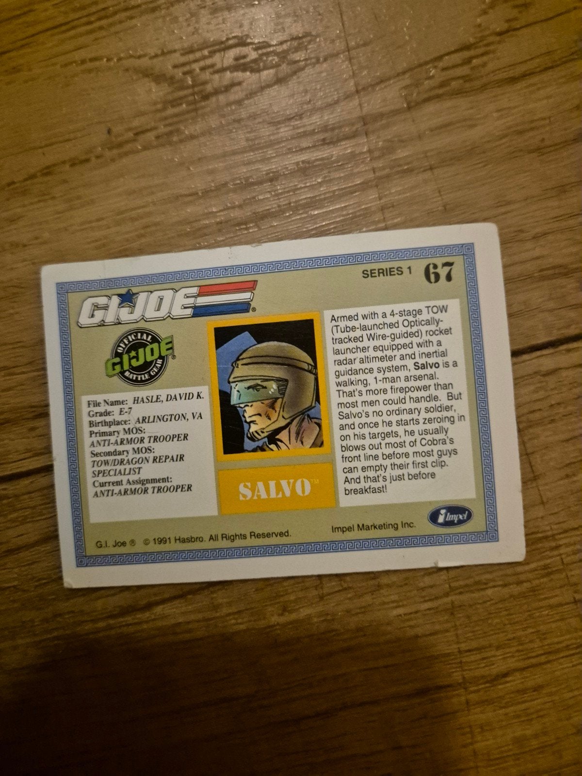 Gi joe Offical battle gear Salvo series 1 nr 67, Verzamelen, Speelgoed, Ophalen of Verzenden, Zo goed als nieuw
