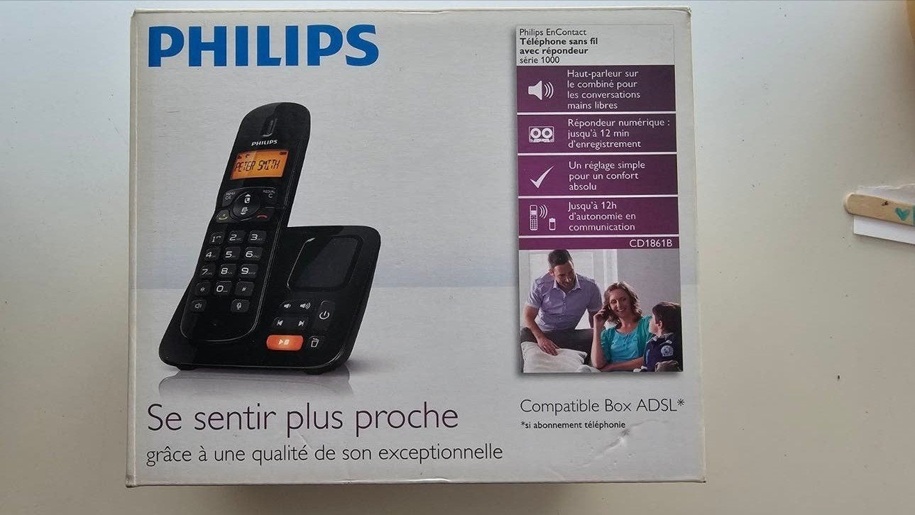 Philips CD186 DECT Telefoon - ZGAN in doos, Telecommunicatie, Ophalen of Verzenden, Zo goed als nieuw, 1 handset
