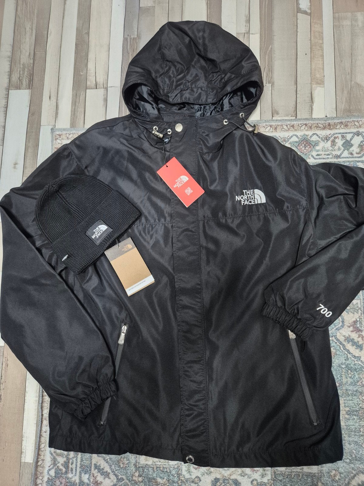 the north face jas xl met gratis muts, Ophalen of Verzenden, Maat 56/58 (XL), Zwart