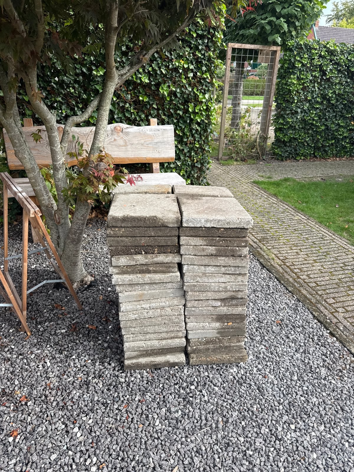 Terrastegels 30x30 cm - 45 stuks, Tuin en Terras, Ophalen, Gebruikt, 5 tot 10 m², Beton