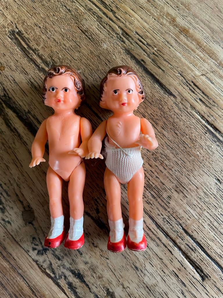 Vintage Babypopjes, voor poppenhuis - Made in Germany, Ophalen of Verzenden, Gebruikt