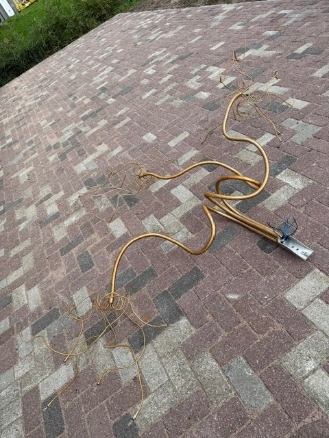 Bijzondere goudkleurige hanglamp met sierlijke takken, Ophalen
