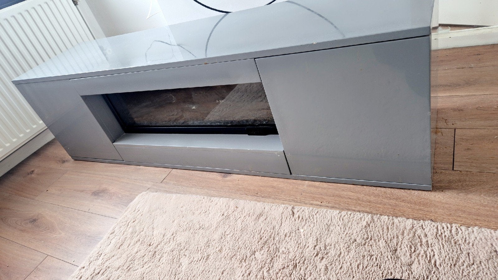 TV-meubel met sfeerhaard (geen warmtefunctie), Ophalen, Overige materialen, Gebruikt, 100 tot 150 cm