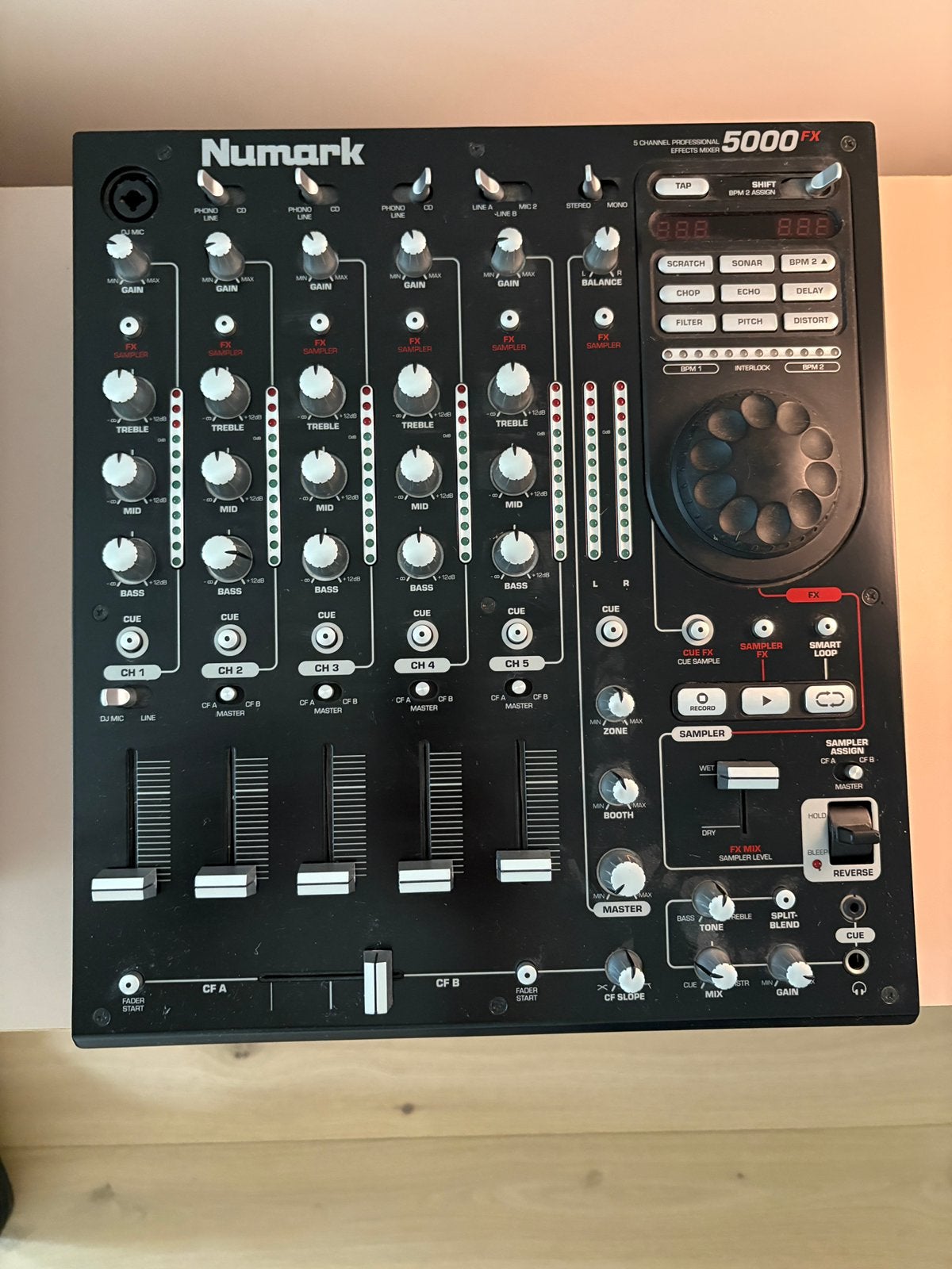 Numark 5000FX - 5-kanaals DJ-mixer met effecten en sampler, Ophalen, Gebruikt, Minder dan 5 kanalen