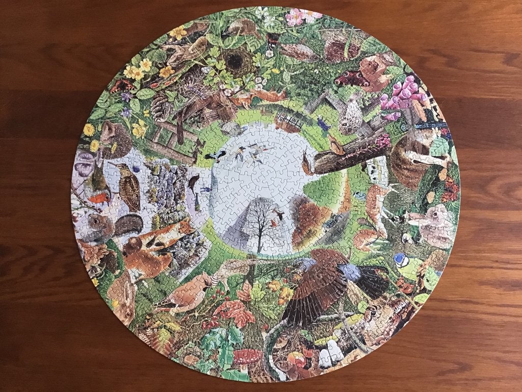Waddington’s Puzzel Countryside Round the Seasons 1000 st, Ophalen of Verzenden, 500 t/m 1500 stukjes, Gebruikt, Legpuzzel