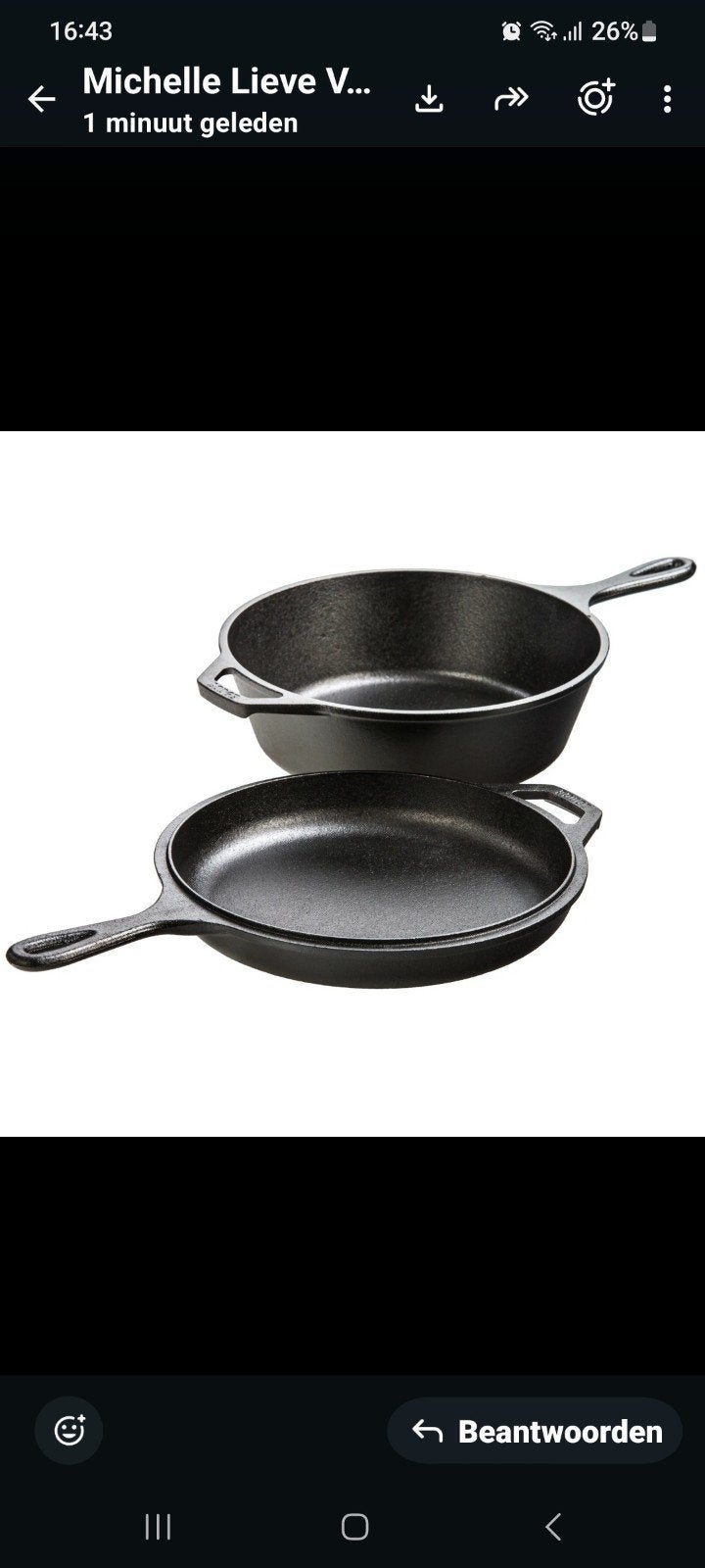 Gietijzeren pannen   opzoek na deze set, Gebruikt, Ophalen of Verzenden, Geschikt voor inductie, Braadpan