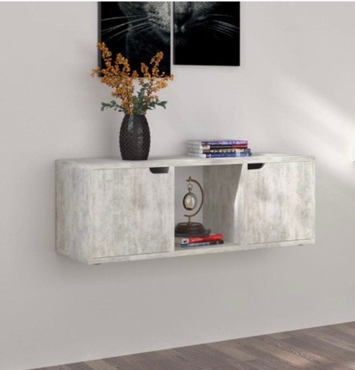 vidaXL Tv-meubel - 88,5x27,5x30,5 cm - Met ophangbeugels, Ophalen, Gebruikt, 50 tot 100 cm, Minder dan 100 cm