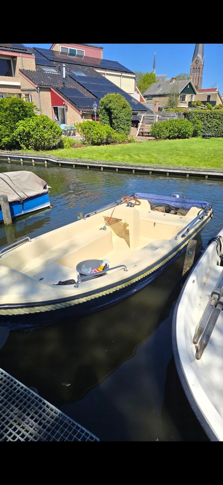 polyester sloep 430 met Yamaha 8 pk 4 takt buitenboordmotor, Watersport en Boten, Motorboten en Motorjachten, Overige merken, Gebruikt