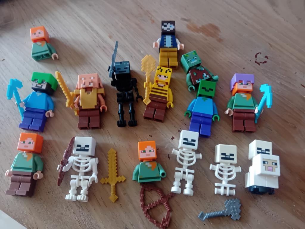Diverse LEGO Minecraft poppetjes (sommige incompleet), Ophalen of Verzenden, Gebruikt, Overige merken