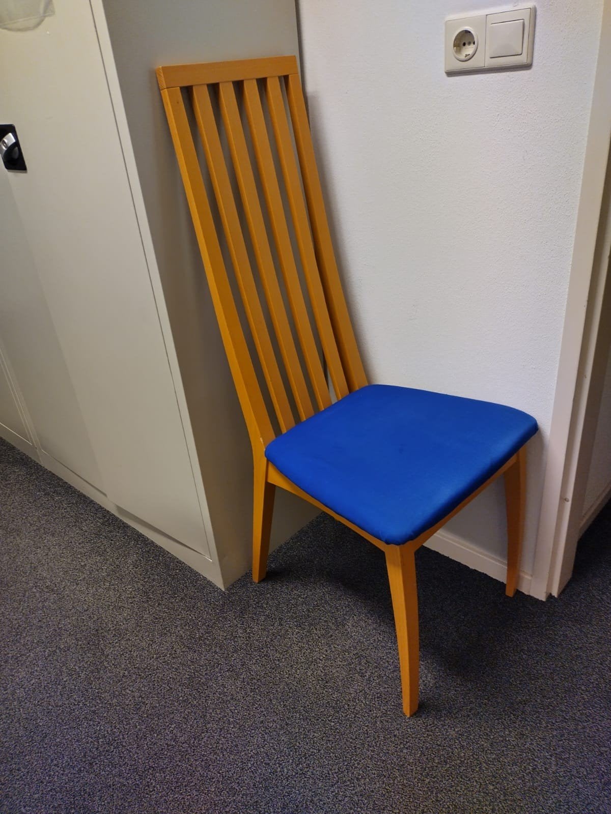 Stoelen eethoekhoogte, Huis en Inrichting, Stoelen, Ophalen, Strak, Gebruikt, Blauw