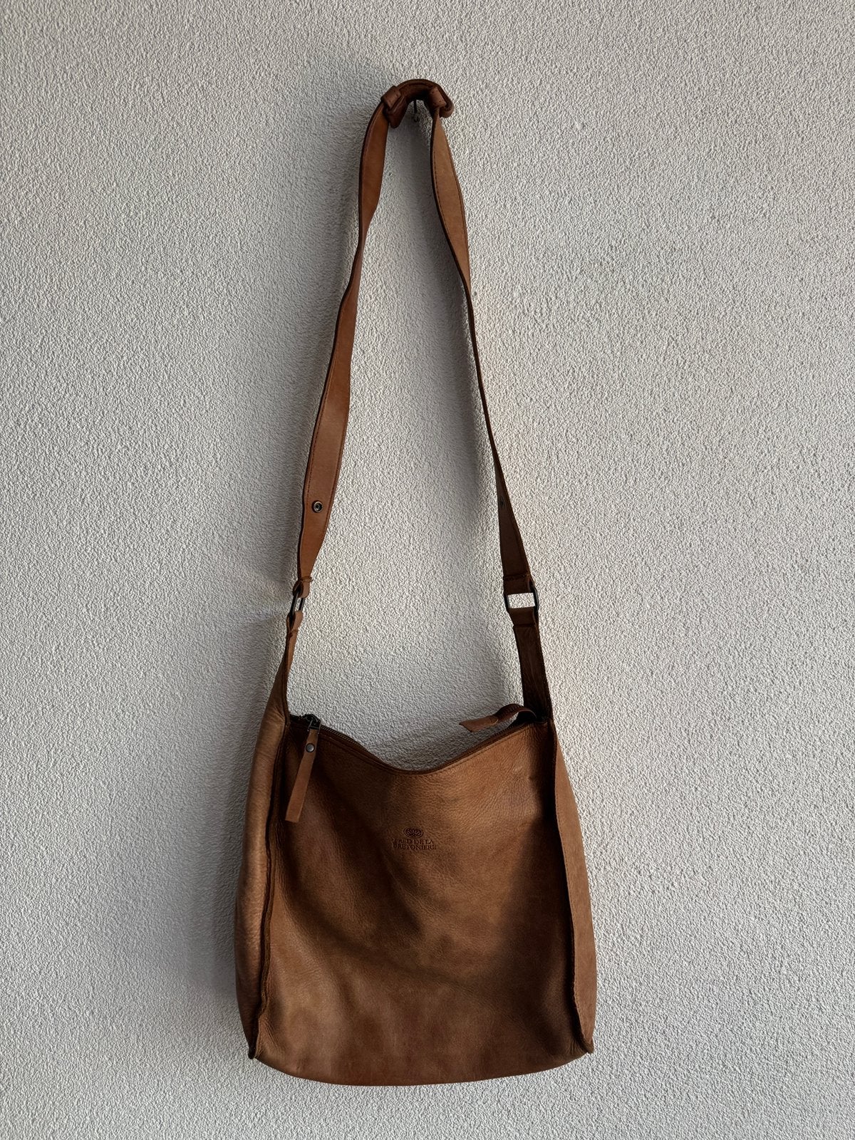 Fred de la Bretoniere cognac bruine leren messenger tas, Overige merken, Gebruikt, Bruin, Fred de la bretoniere