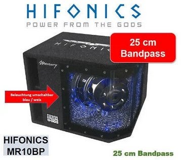 Hifonics Mercury MR10BP Bandpass subwoofer 10 inch 400W RMS, Audio Design, Nieuw, Am Breilingsweg 3, 76709 Kronau, Duitsland, Ophalen of Verzenden