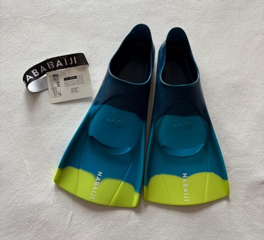 Zwem flippers maat 33/34 Nabaiji, Ophalen of Verzenden, Zo goed als nieuw, Snorkelvinnen