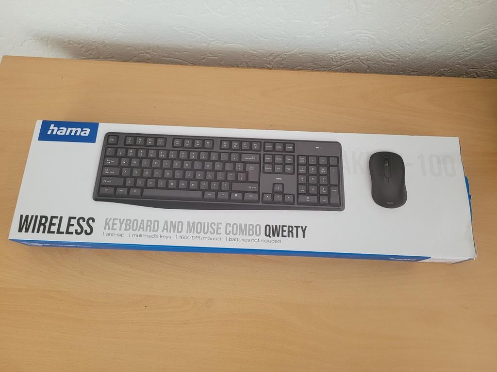Hama Draadloos Toetsenbord en Muis Combo QWERTY, Toetsenbord en muis-set, Overige typen, Ophalen of Verzenden, Zo goed als nieuw