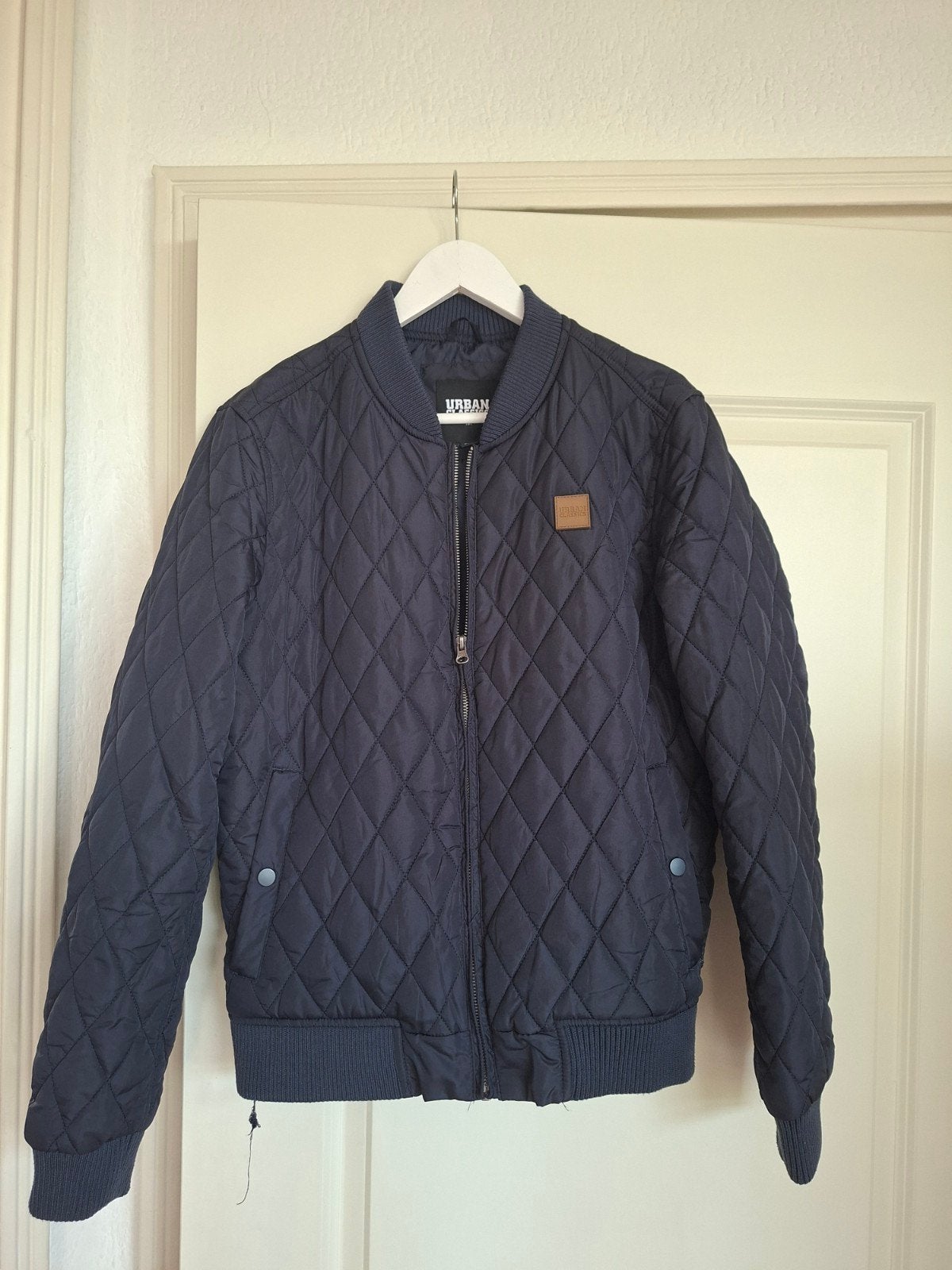 Urban Classics Donkerblauwe Gewatteerde Jas Maat M, Maat 38/40 (M), Blauw, Urban Classics, Ophalen of Verzenden