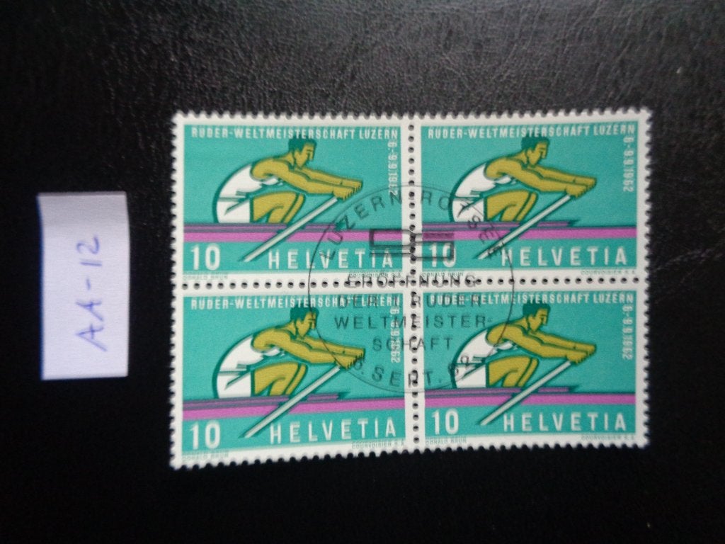 zwitserland - 4 blok roeien 1962 (aa-12), Ophalen of Verzenden, Gestempeld