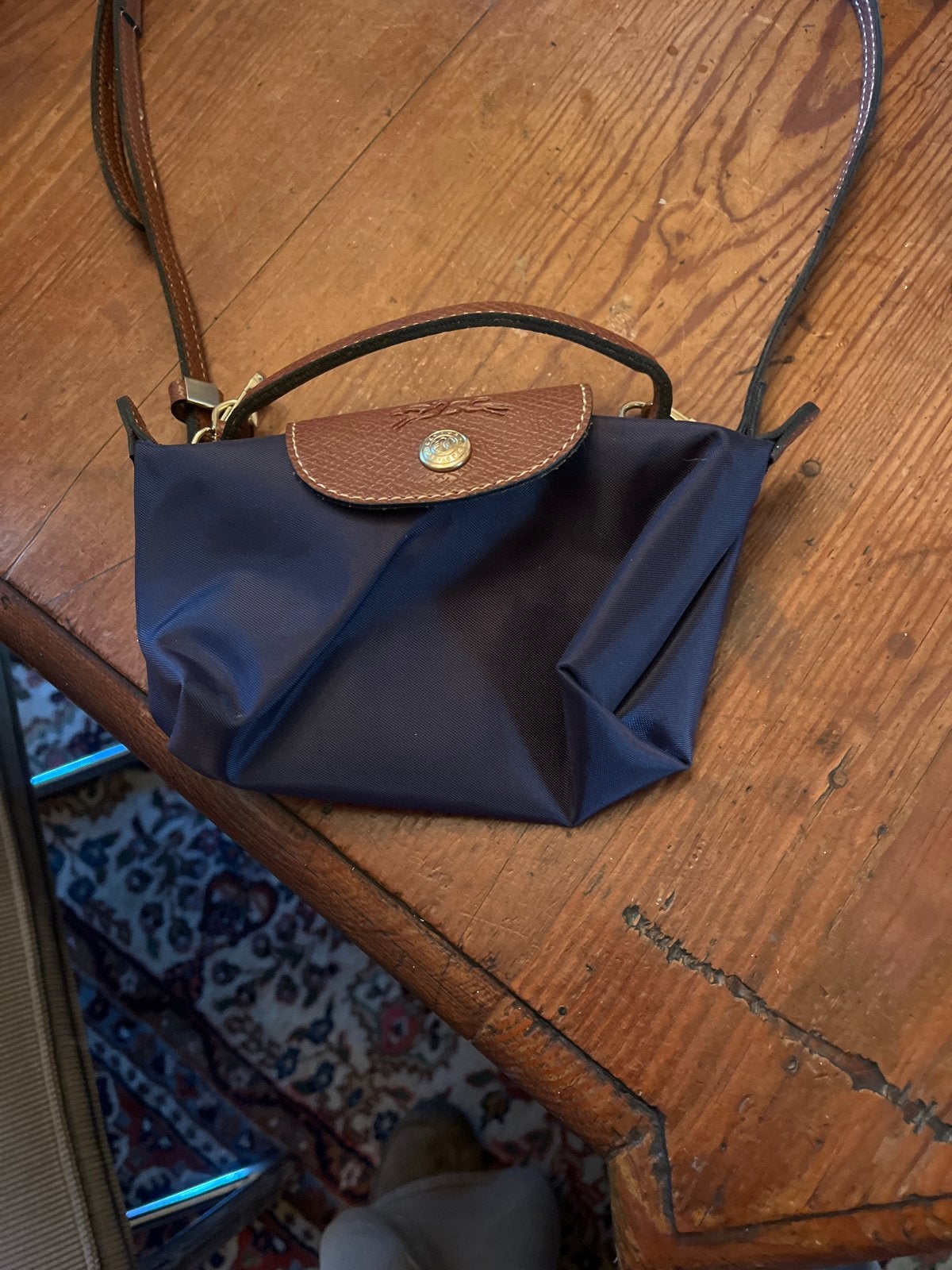 Longchamp Le Pliage Mini Handtas - Donkerblauw, Ophalen of Verzenden, Nieuw, Blauw, Handtas