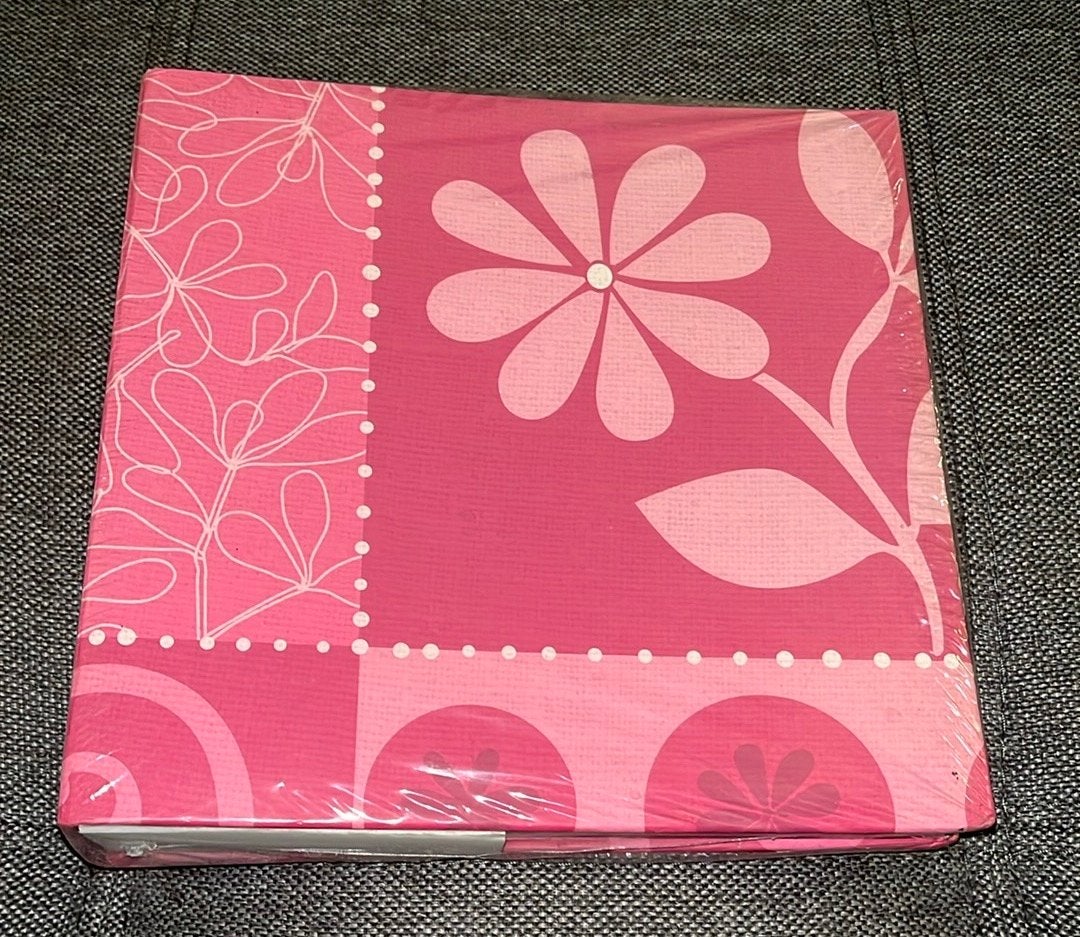 Nieuw roze fotoalbum met bloemen voor 10x15 cm foto's, Nieuw, Ophalen of Verzenden, Met insteekhoezen, Insteekalbum