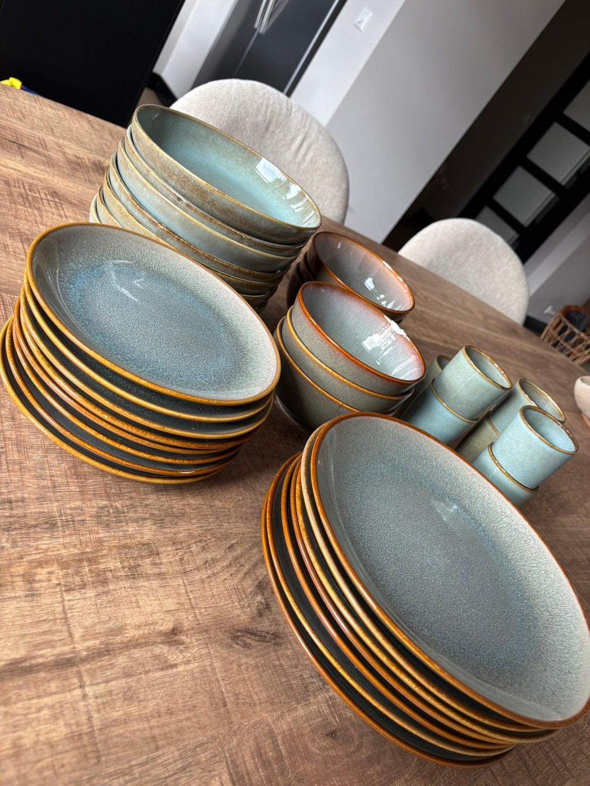 Servies set blauw/groen, Huis en Inrichting, Keuken | Servies, Ophalen
