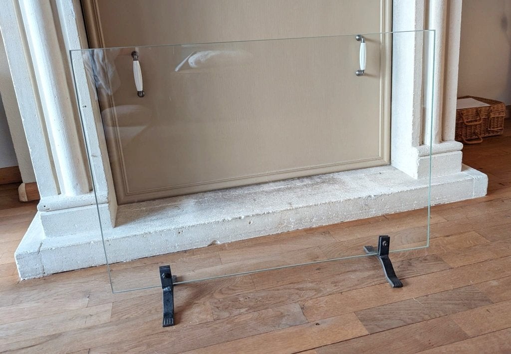 openhaard scherm glas, Huis en Inrichting, Haarden, Ophalen, Gebruikt, Vrijstaande haard, Houthaard