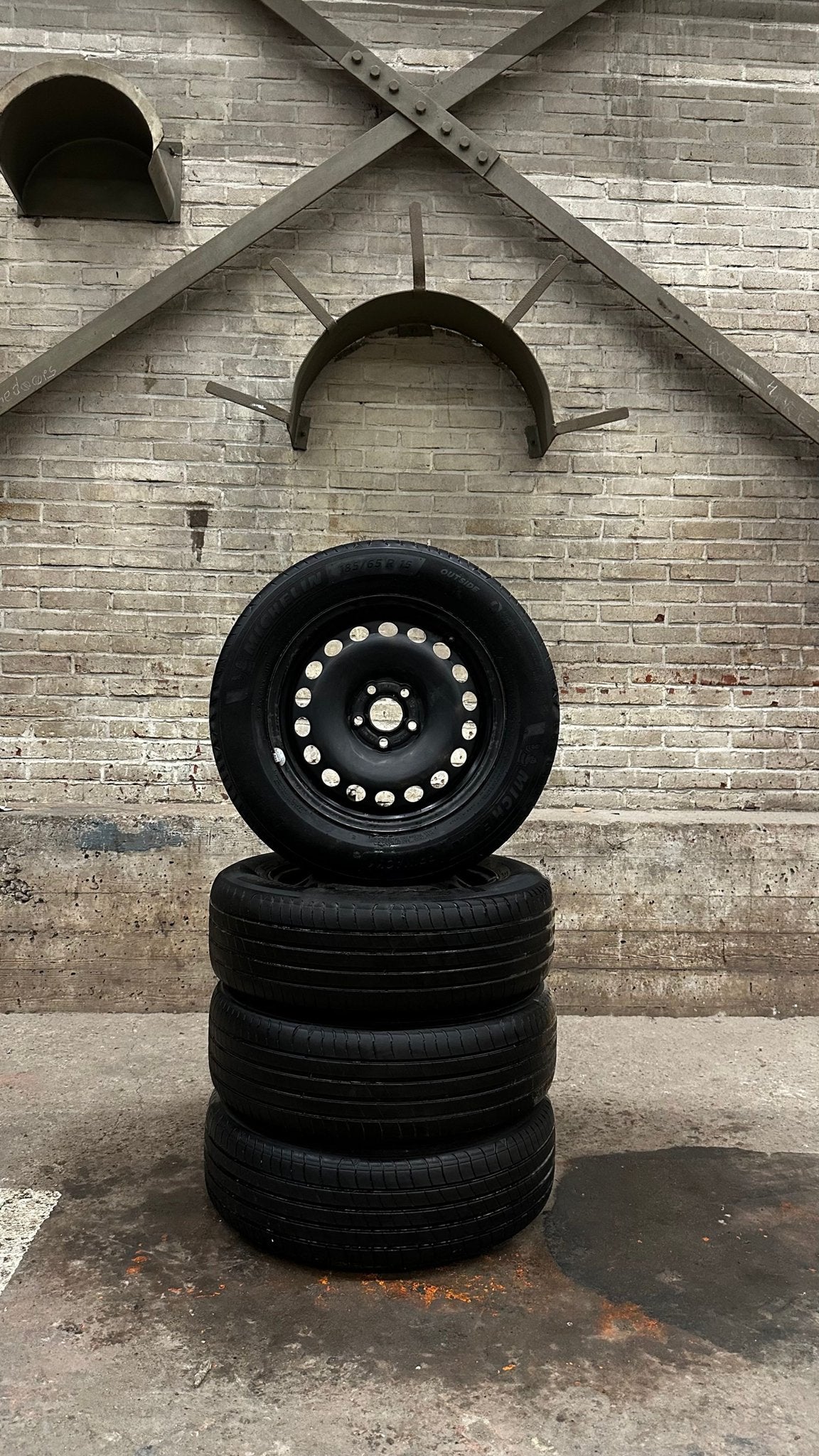 15 inch stalen velgen met zomerbanden, Auto-onderdelen, Banden en Velgen, Ophalen, Gebruikt, 15 inch, -