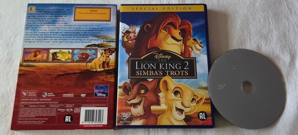 Walt Disney The Lion King Simba's Trots Dvd Cartoon/Animatie, Alle leeftijden, Ophalen of Verzenden, Zo goed als nieuw, Europees