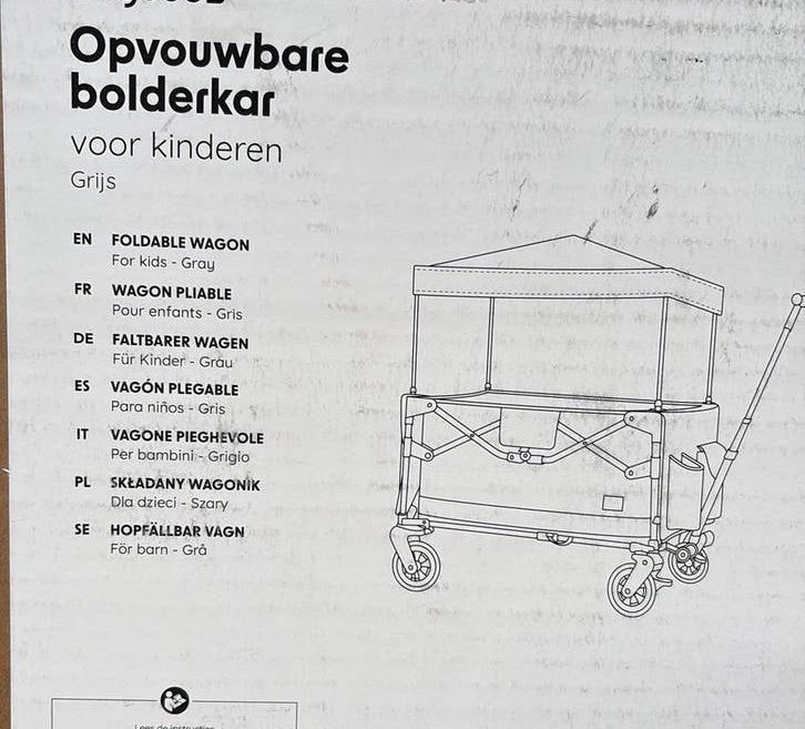 Bolderkar met dak LG 1326 NIEUW kleur grijs, Caravans en Kamperen, Bolderkarren, Ophalen, Opvouwbaar, Nieuw