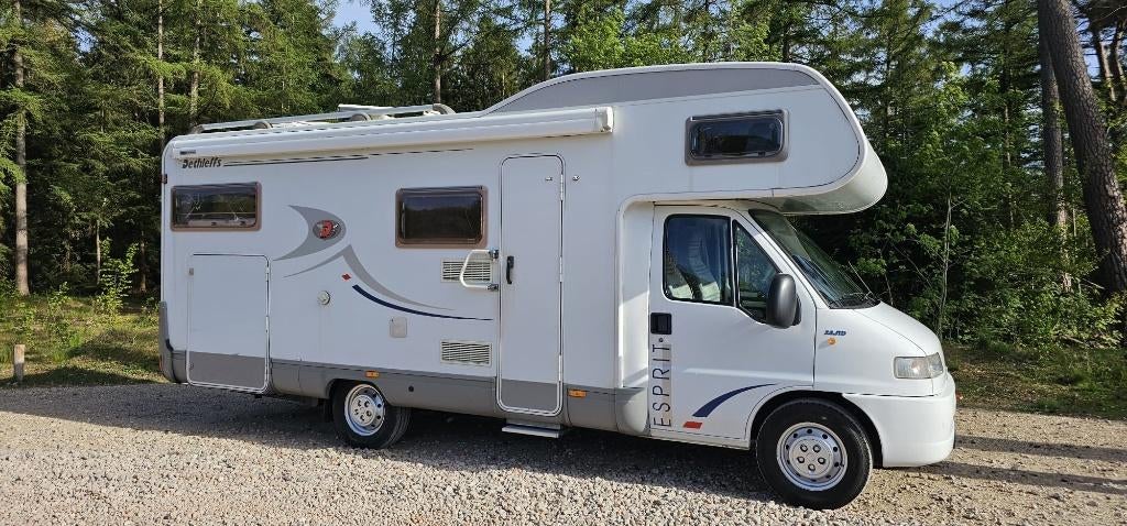 Zeer nette 6p. Fiat Ducato Dethleffs alkoof camper met airco, Alkoof, Ringverwarming, Fiat, Luifel