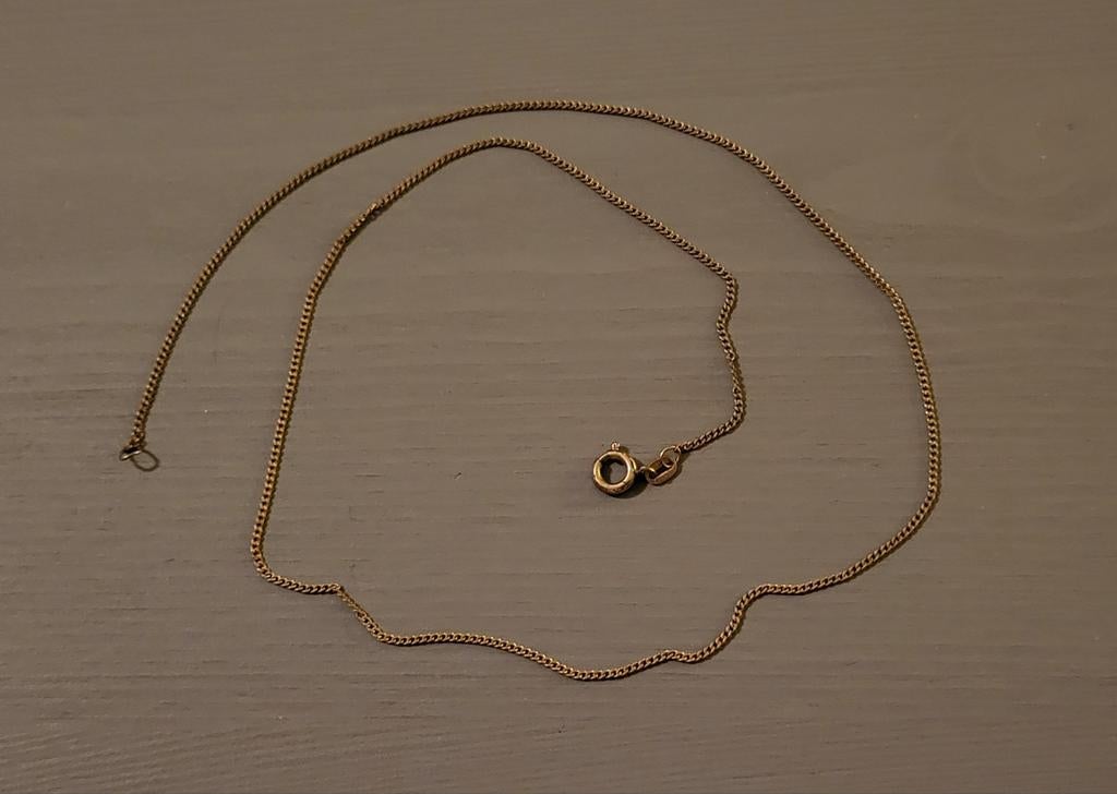 Dunne doublé ketting lengte 44cm., Ophalen of Verzenden, Zo goed als nieuw, Overige materialen