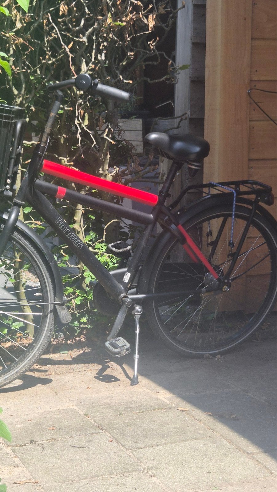 Batavus Transportfiets met krat - Zwart/Rood, Fietsen en Brommers, Overige merken, Terugtraprem, Gebruikt, Ophalen of Verzenden