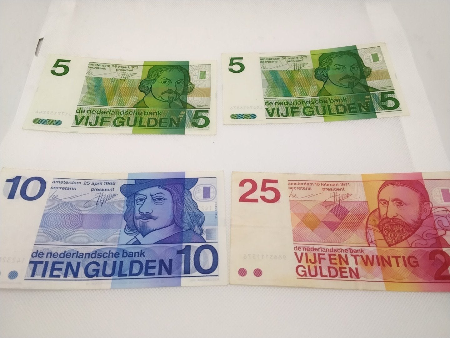Set Nederlandse Guldens: 5, 10 en 25 Gulden biljetten, Postzegels en Munten, Ophalen of Verzenden, 5 gulden, Setje