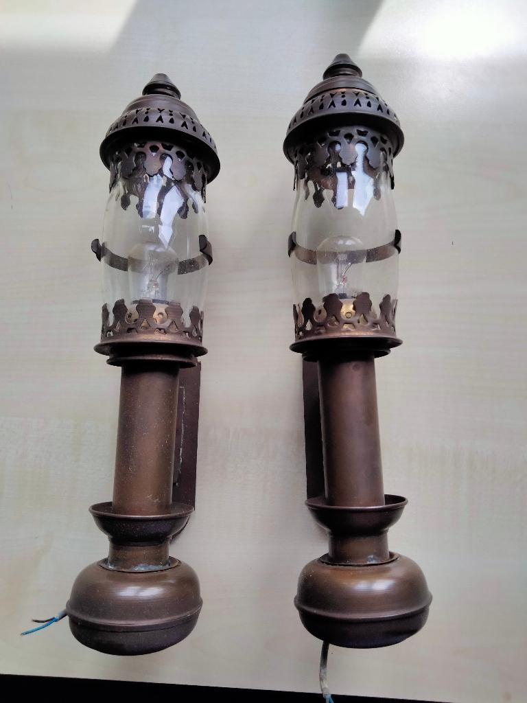 wandlampen kasteel, Ophalen of Verzenden, Gebruikt, Glas, Antiek / kasteel
