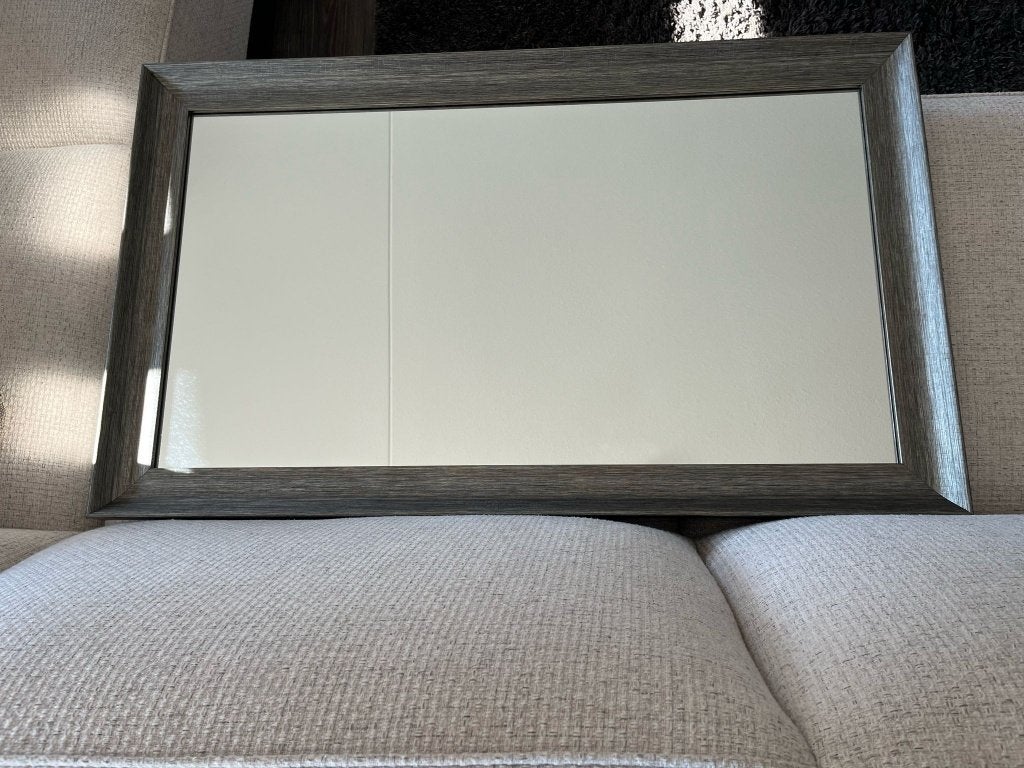 Spiegel (zilveren lijst) 101X61, Ophalen, 100 tot 150 cm, Zo goed als nieuw, Rechthoekig