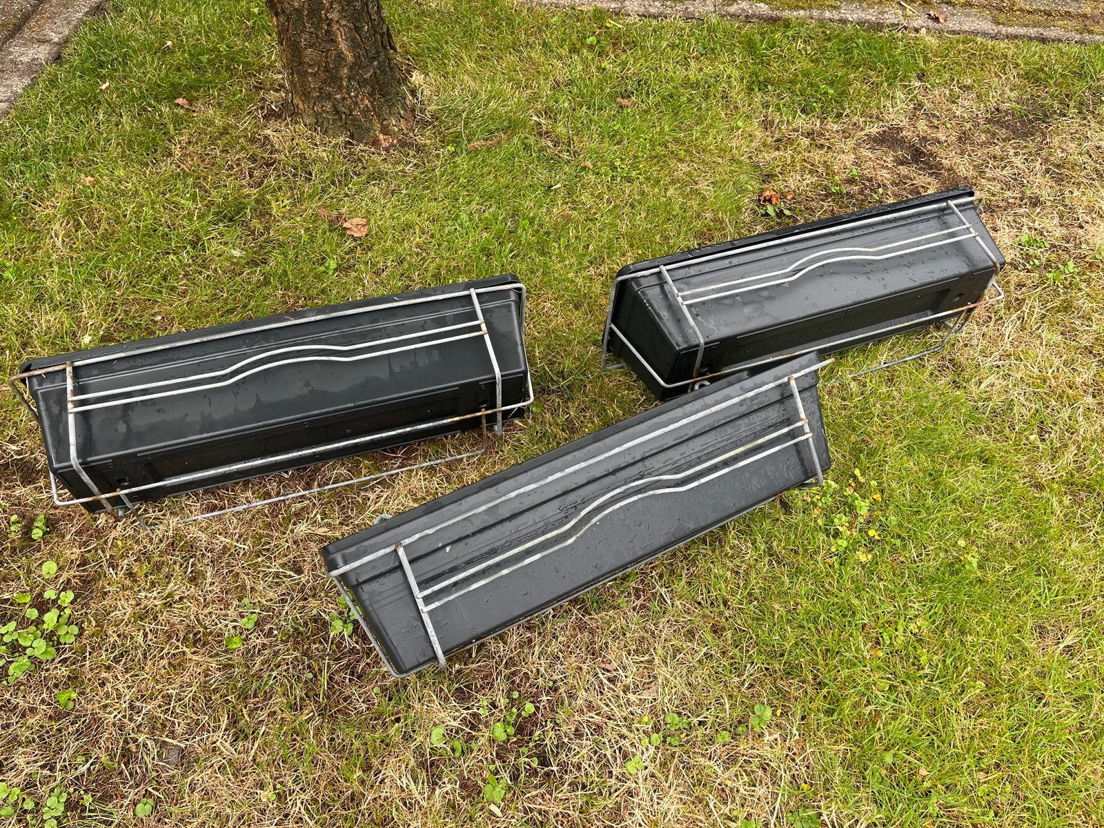 3 Elho hangbakken 60cm breed, Tuin en Terras, Ophalen, Kunststof, Gebruikt, Minder dan 30 cm