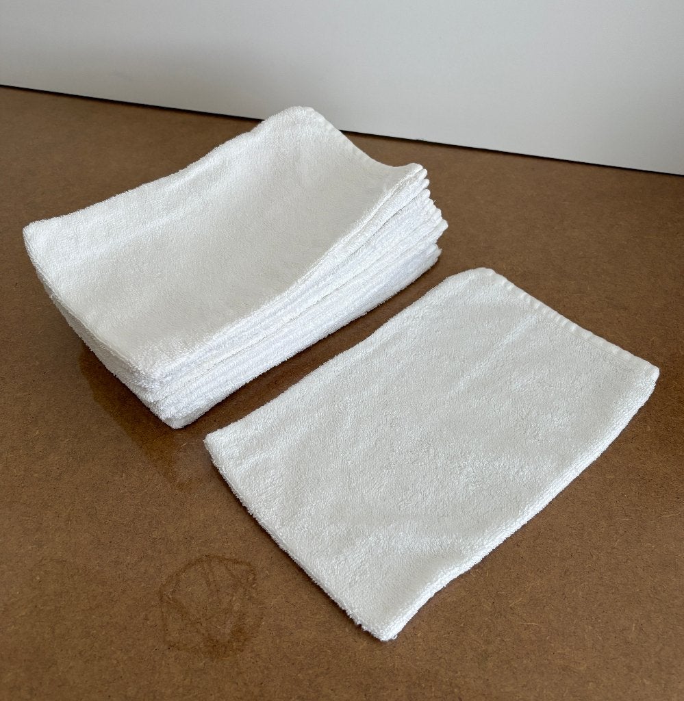 10 lange witte washandjes 100% katoen NIEUW, Ophalen of Verzenden, Nieuw, Wit, Overige typen