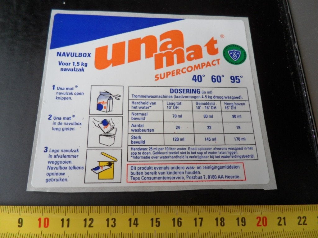 sticker waspoeder una mat supercompact navulbox, Ophalen, Zo goed als nieuw