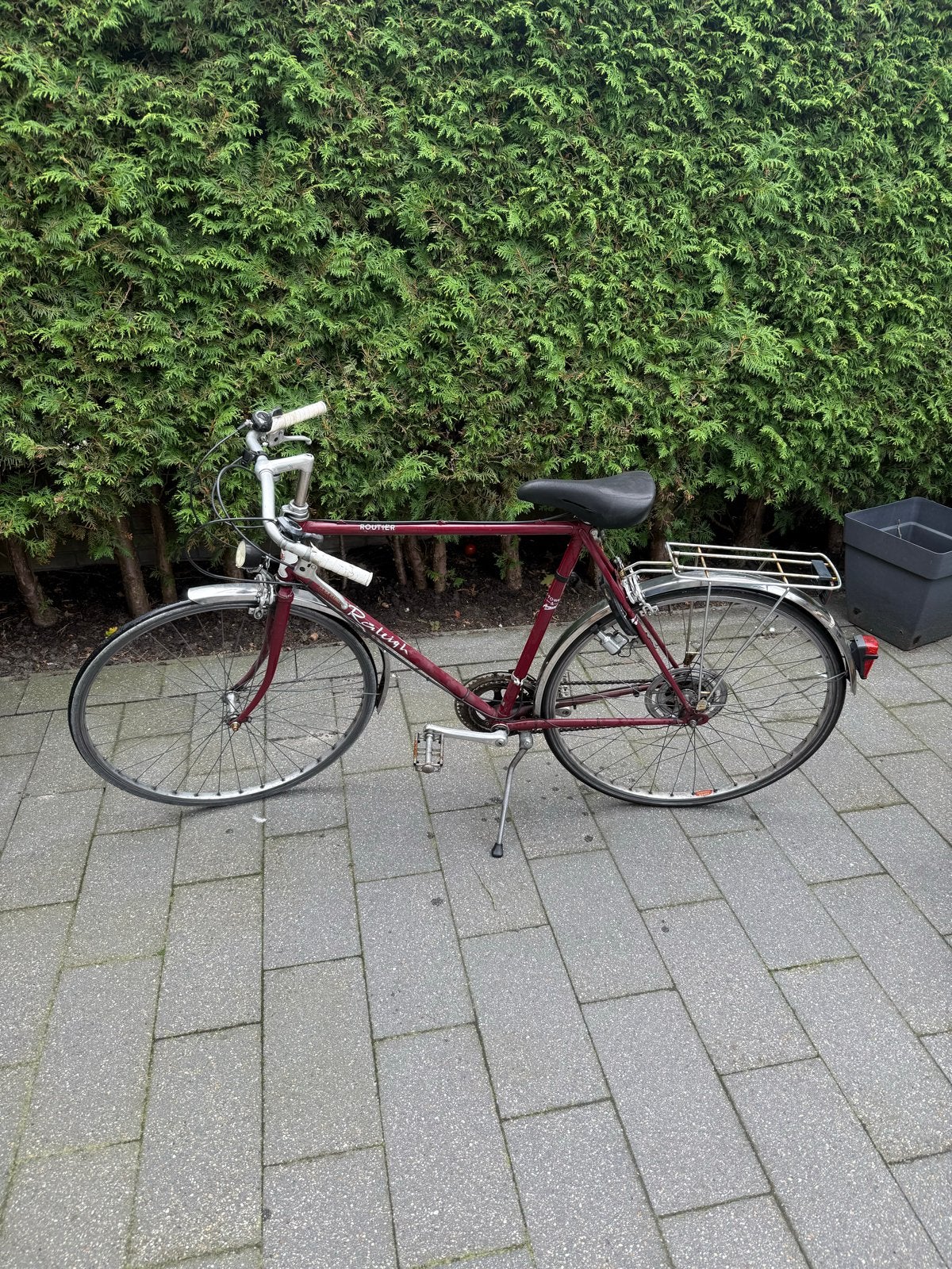 Raleigh Routhier herenfiets, Fietsen en Brommers, Gebruikt, Velgrem, Versnellingen, 53 tot 57 cm