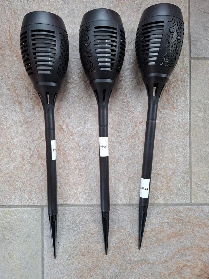 Solar Tuinfakkel met Vlameffect - Set van 3, Tuin en Terras, Buitenverlichting, Nieuw, Overige typen, Kunststof, Zonne-energie